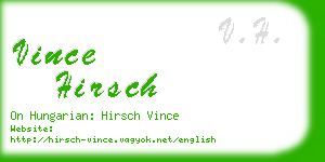 vince hirsch business card